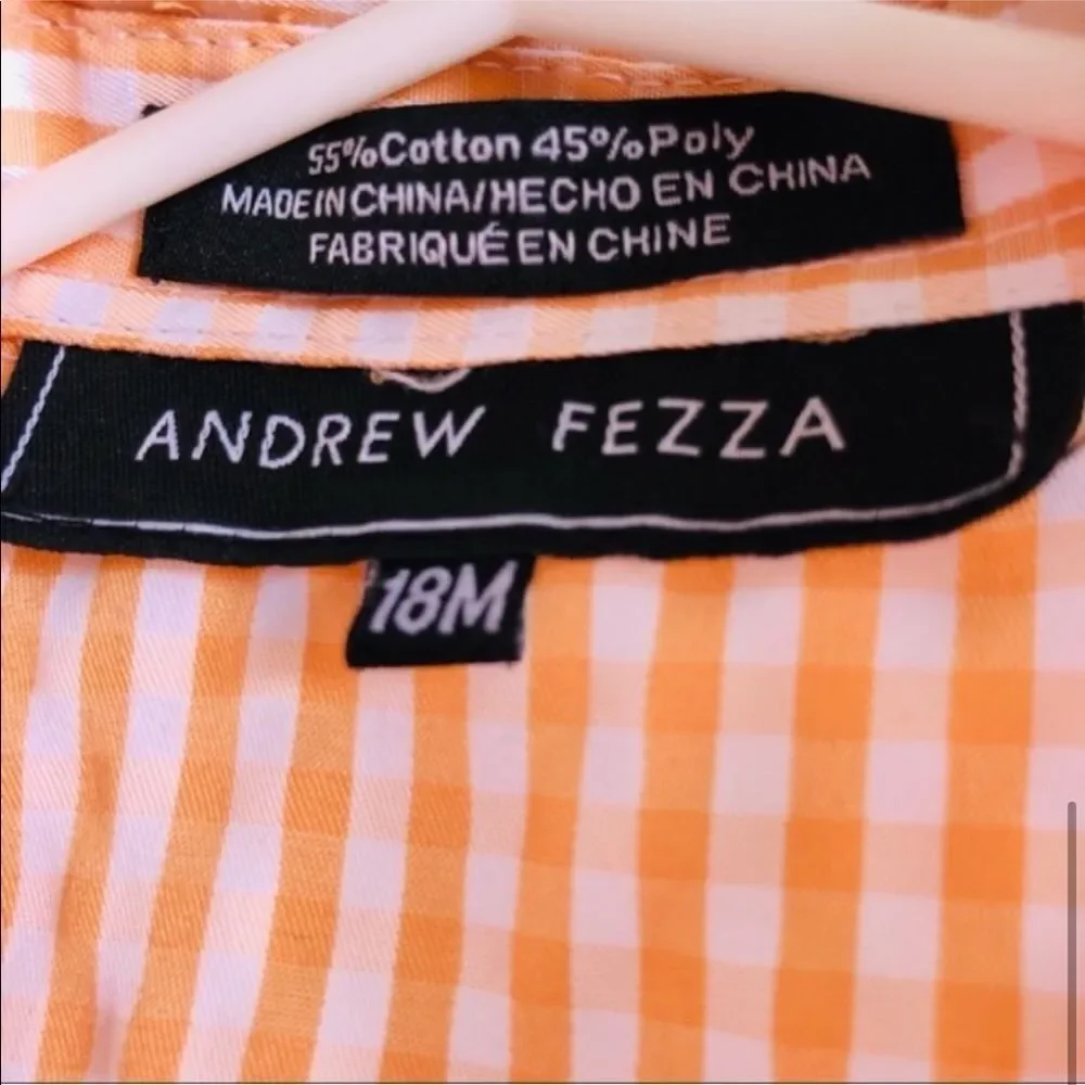 Andrew Fezza Baby Orange Gingham Shirt